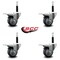 Service Caster 3'' Thermoplastic Rubber Swivel 3/4'' Expanding Stem Caster Set Total Lock Brake, 4PK SCC-EXTTL20S314-TPRB-34-4 - alternate 2